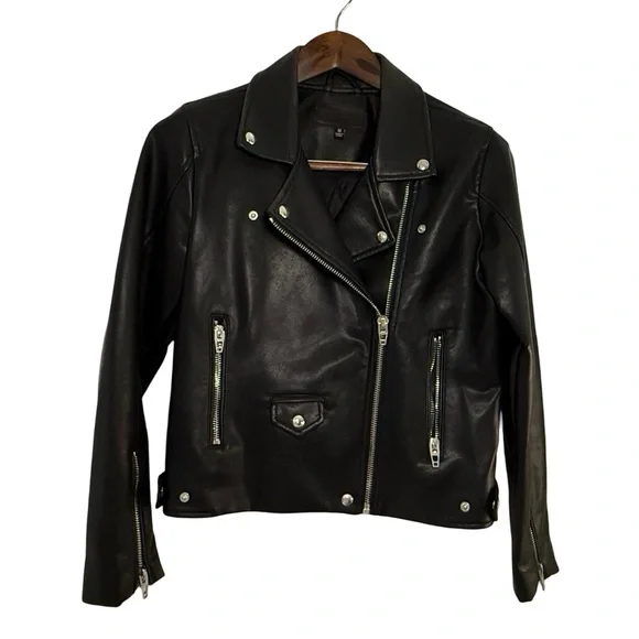 Blank NYC Black faux Leather Moto Jacket - Picture 2 of 14